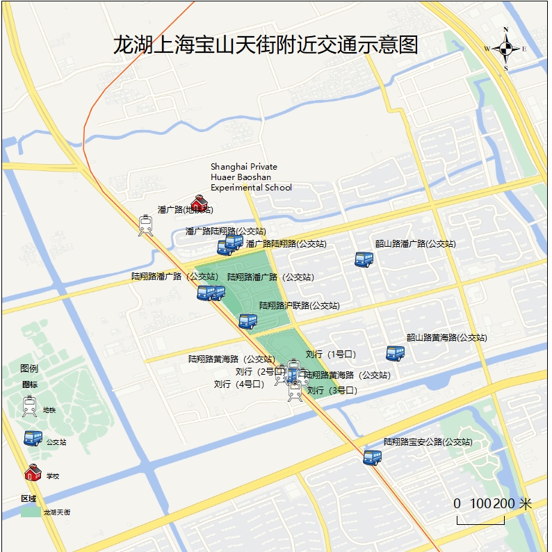 龙湖上海宝山天街附近交通示意图